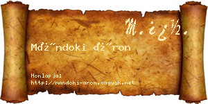 Mándoki Áron névjegykártya